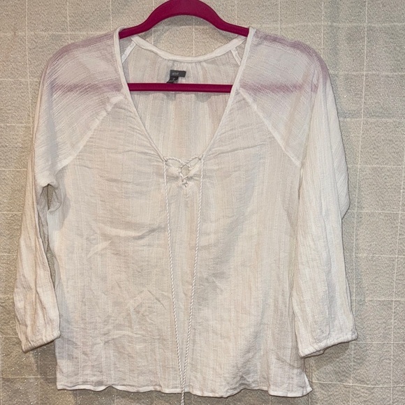 aerie Tops - Aerie Cream Blouse with Tie Front